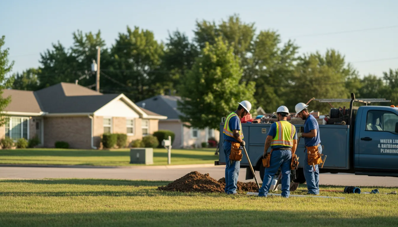 Residential water line and bathroom plumbing service in Milmay, NJ